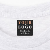 Handgemaakt met Love Custom Logo Zwart Kleding Labels (Aangebracht)