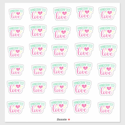 Handgemaakt met Love Custom Vinyl Stickers (Vel)