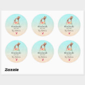 Handgemaakt met Love Cute Giraffe Mam & Baby Ronde Sticker (Vel)