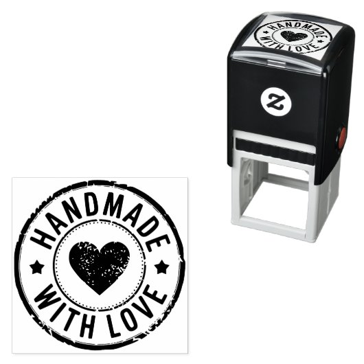 Handgemaakt met Love Distressed Self Inking Stamp Zelfinktende Stempel (In situ)