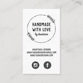 Handgemaakt met Love Doodle Wreatent Craft Visitekaartje