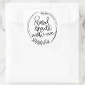 Handgemaakt met Love Doodle Wreath Sticker (Tas)