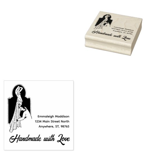 Handgemaakt met Love Dressmaker Rubberstempel (Gestempeld)