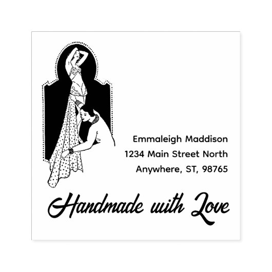Handgemaakt met Love  Dressmaker Rubberstempel (Afrduk)