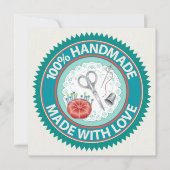 Handgemaakt met Love Flat Kaart (Voorkant)