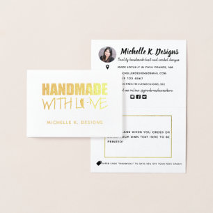 Handgemaakt met Love Handmade Shop Info Note Folie Kaarten
