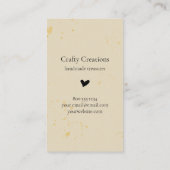 Handgemaakt met Love Heart Kalligrafie Tarwe Goud Visitekaartje (Achterkant)