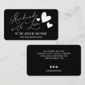 Handgemaakt met Love Hearts Script Etsy Home Craft Visitekaartje (Voorkant / Achterkant)