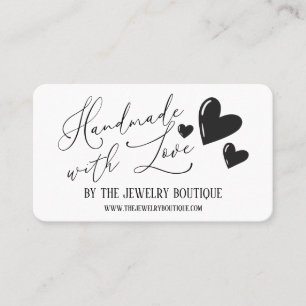 Handgemaakt met Love Hearts Script Etsy Home Craft Visitekaartje