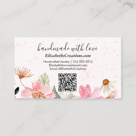 Handgemaakt met Love Home Crafter QR Code Visitekaartje (Achterkant)