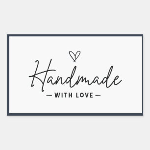 Handgemaakt met Love Home Made Crafts Koken Rechthoekige Sticker