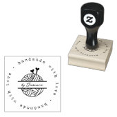 Handgemaakt met Love Knit Small Business Custom Rubberstempel (Gestempeld)
