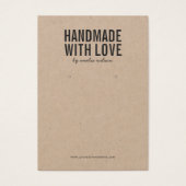 Handgemaakt met Love Kraft Earring Display Kaart (Voorkant)
