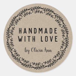 Handgemaakt met Love Kraft Personalized Sticker