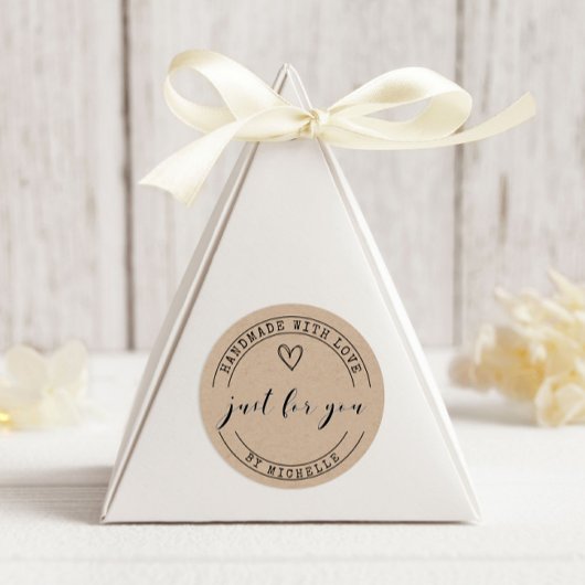 Handgemaakt met Love Kraft Personalized Sticker