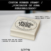 Handgemaakt met Love Logo Rustic Rubberstempel