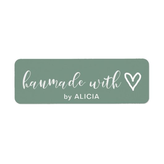 Handgemaakt met Love | Monogramlabel voor deegware Etiket (Voorkant)