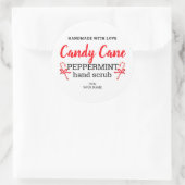 Handgemaakt met Love Peppermint Sugar Scrub Editab Ronde Sticker (Tas)