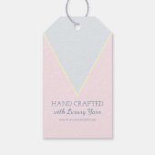 Handgemaakt met Love Pink Blue Yarn Craft Cadeaulabel (Achterkant)