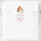 Handgemaakt met Love Retro  Santa Claus Ronde Sticker (Tas)