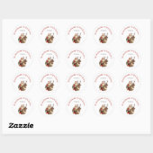 Handgemaakt met Love Retro Sinterklaas en rendiere Ronde Sticker (Vel)