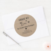 Handgemaakt met Love Rustic Kraft Look Custom Labe Ronde Sticker (Envelop)