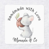 Handgemaakt met Love Schattige Mouse en Apple Labels (Design 2)