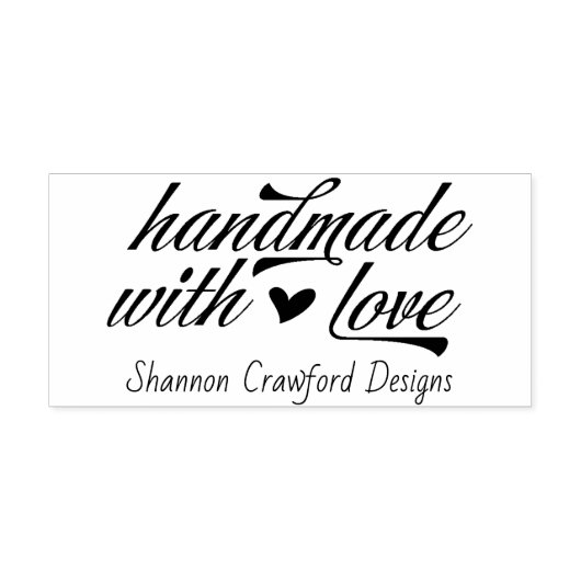 Handgemaakt met Love  Script Rubberstempel (Afrduk)