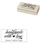 Handgemaakt met Love  Script Rubberstempel (Gestempeld)
