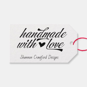 Handgemaakt met Love Script Typografie Cadeaulabel