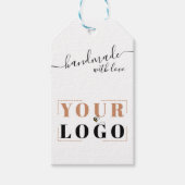 Handgemaakt met Love Script | Voeg je eigen Logo t Cadeaulabel (Voorkant)
