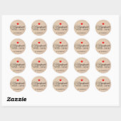 Handgemaakt met Love Simple Classic Round Sticker (Vel)