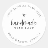 Handgemaakt met Love Small Business Craft Sticker (Voorkant)