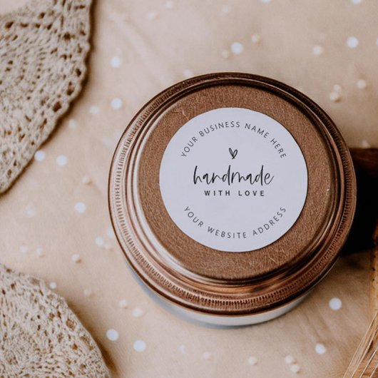 Handgemaakt met Love Small Business Craft Sticker