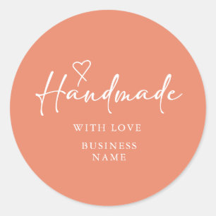 Handgemaakt met Love Small Business Ronde Sticker