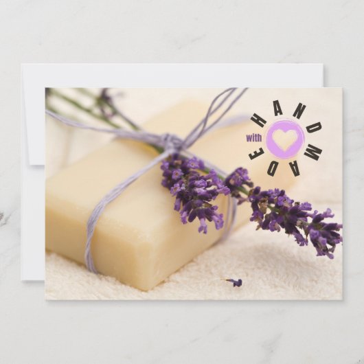 Handgemaakt met Love Soap Maker Business Lavender Bedankkaart (Voorkant)