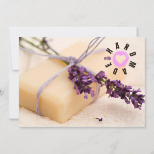 Handgemaakt met Love Soap Maker Business Lavender Bedankkaart