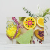 Handgemaakt met Love Soap Maker-kerstboom Bedankkaart (Staand voorkant)