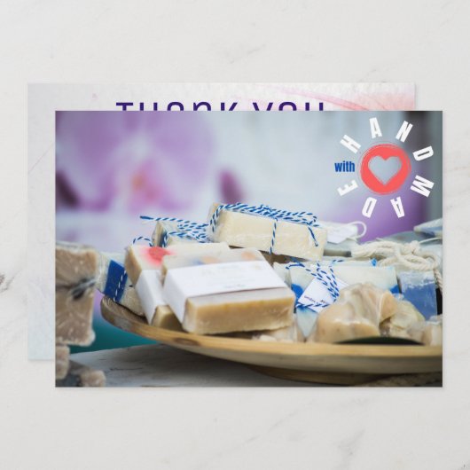 Handgemaakt met Love Soap Makers Business Trendy Bedankkaart (Voorkant / Achterkant)
