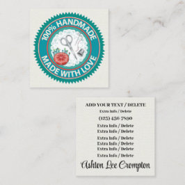 Handgemaakt met Love SQUARE Business Kaart Vierkante Visitekaartje