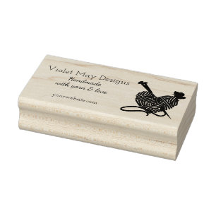 Handgemaakt met Love Yarn Craft Business Promotion Rubberstempel