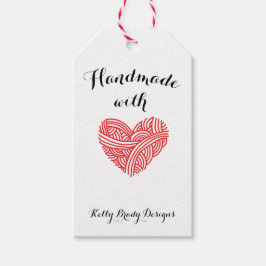 Handgemaakt met Love Yarn Heart Crafts Cadeaulabel