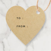 Handgemaakt met Love Zwart Script Kraft Heart Bedankjes Labels (Achterkant)