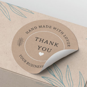 Handgemaakt met minnaar dank u ronde sticker