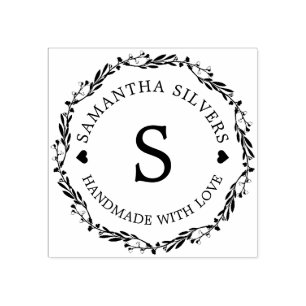 Handgemaakt met op maat gepersonaliseerd monogram  	rubberstempel