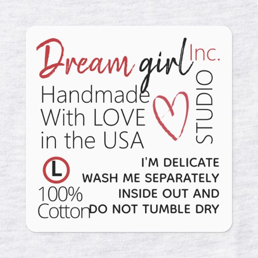 Handgemaakt met persoonlijke liefde labels (Design 2)