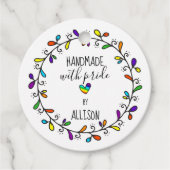 Handgemaakt met Pride Rainbow 🌈Artisan 2-zijdige Bedankjes Labels (Voorkant)