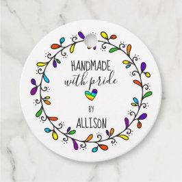 Handgemaakt met Pride Rainbow 🌈Artisan 2-zijdige  Bedankjes Labels