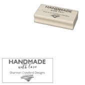 Handgemaakt met Scribble met Love Modern Retro Sig Rubberstempel (Gestempeld)
