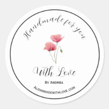 Handgemaakt met sticker uit liefde voor aangepaste